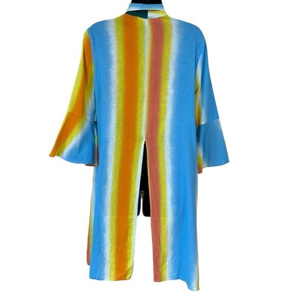 BCBGeneration Striped Tie Front Kimono - Picture 13 of 15